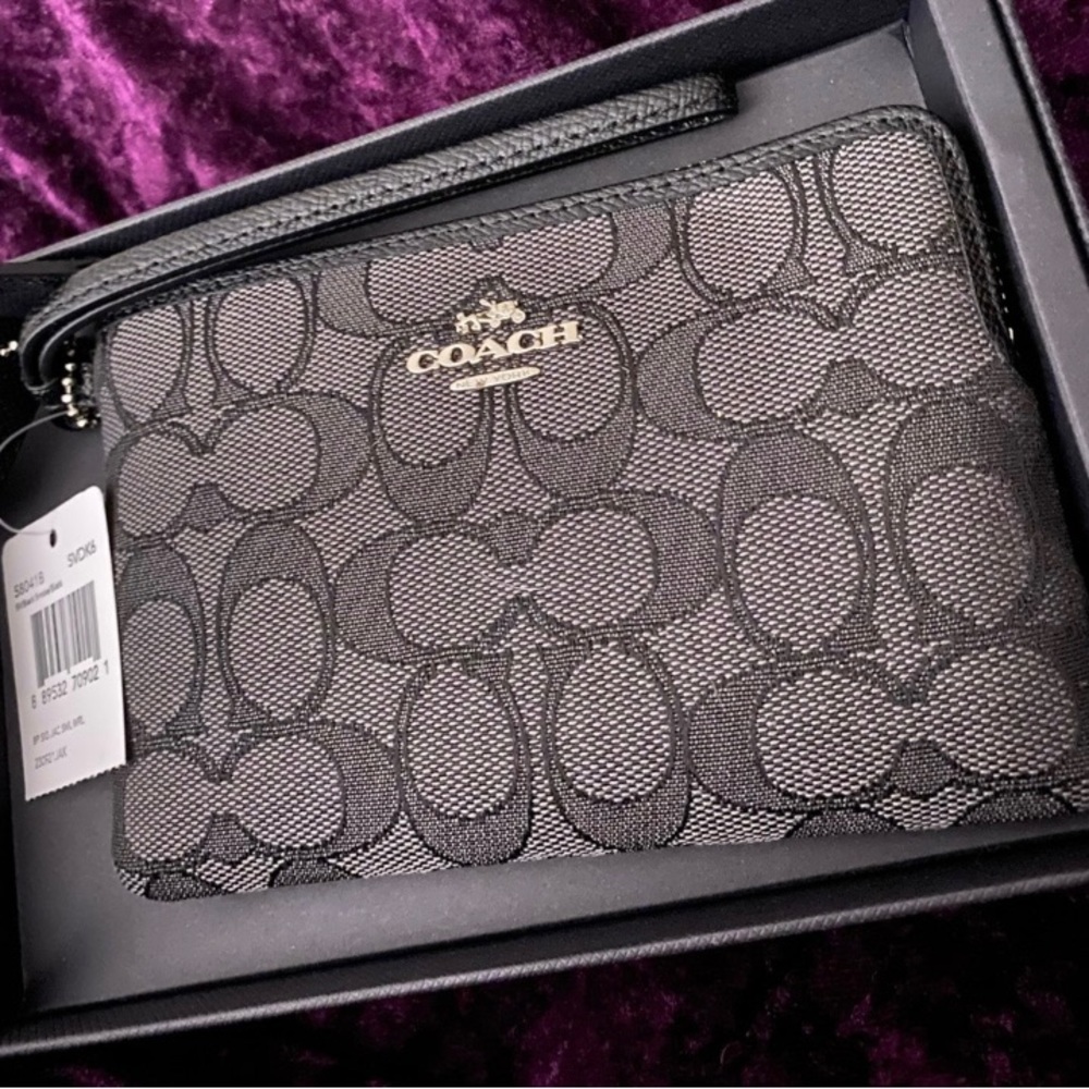 Coach Signature Monogram Wristlet